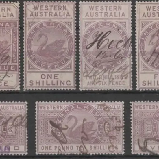 1881 1d, 6d, 1/-, 2/6d, 5/-, 10/-, £1, £1/10/- & ...