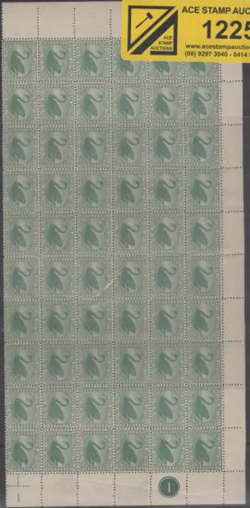 1885 ½d green half sheet of 60 with top & side ... Image 1++