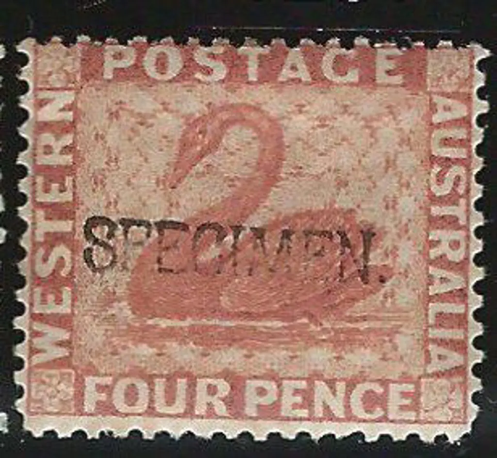 1888 4d chestnut swan, perf. 14, wmk Crown with ... Image 1++