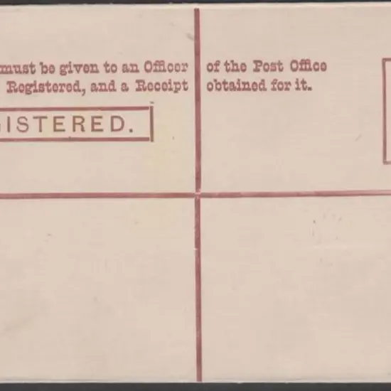 1889 3d brown QV registered envelope with imprint ...