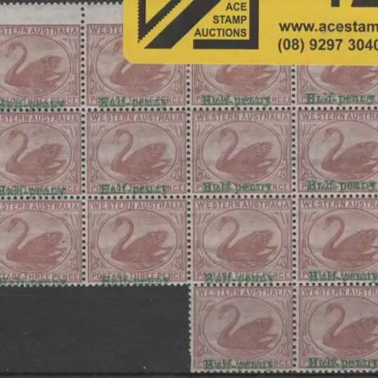 1895 3d cinnamon ovptd "Halfpenny" in irregular ...