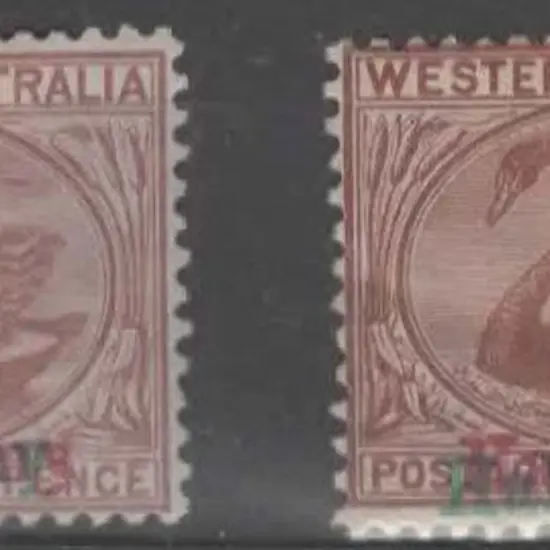 1895 3d cinnamon & 3d red brown with "Halfpenny" ...