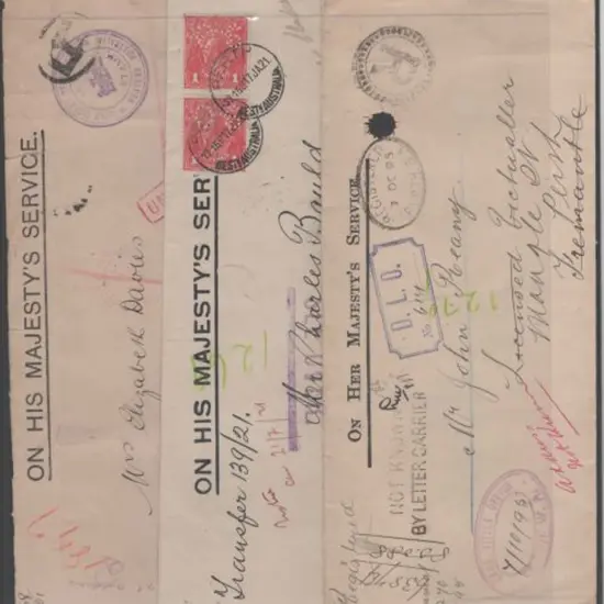 1895-1921 OHMS long covers returned unclaimed to ...