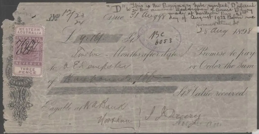 1897 (17th Sept) promissory note for £9/10/- with ... Image 1++