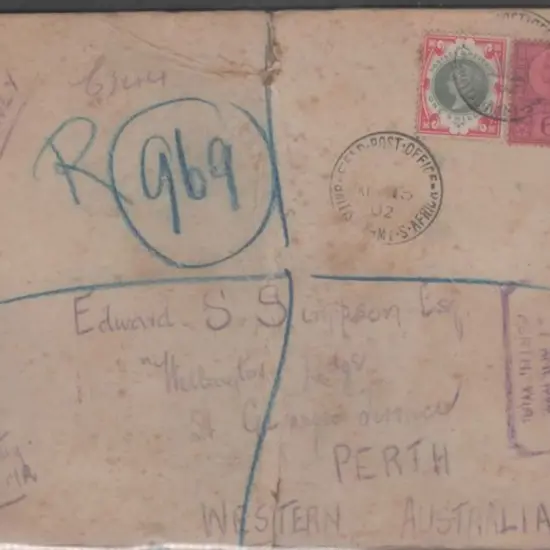 1902 (13th March) incoming registered Boer War ...