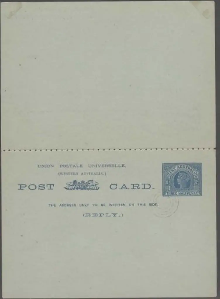 1902 1½d blue on green stock Reply Postcard (RPC2) ... Image 1++