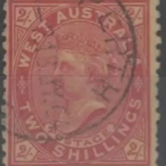 1902 2/- bright red on yellow QV, perf. 11 with V ...