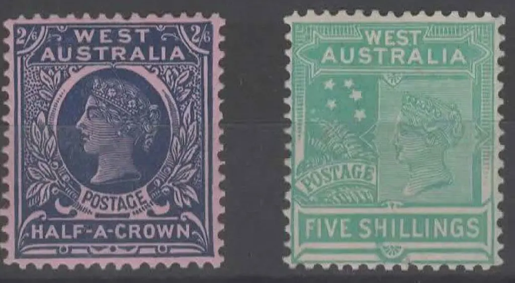 1902/12 2/6d deep blue on rose & 5/- ... Image 1++