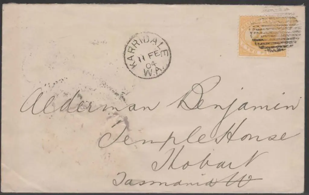 1904 (11th Feb) 2d yellow tied by dumb obliterator ... Image 1++