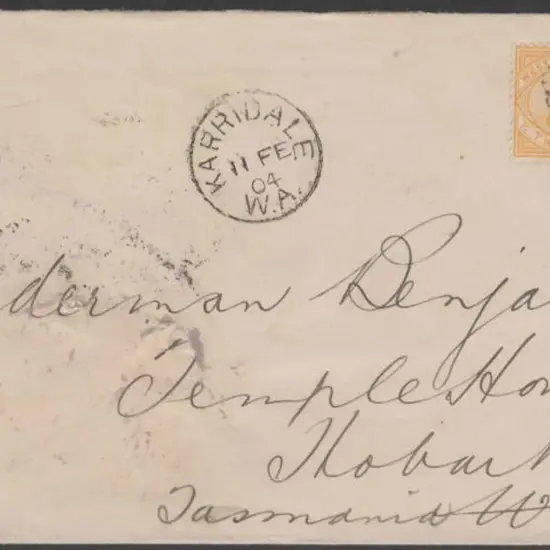 1904 (11th Feb) 2d yellow tied by dumb obliterator ...
