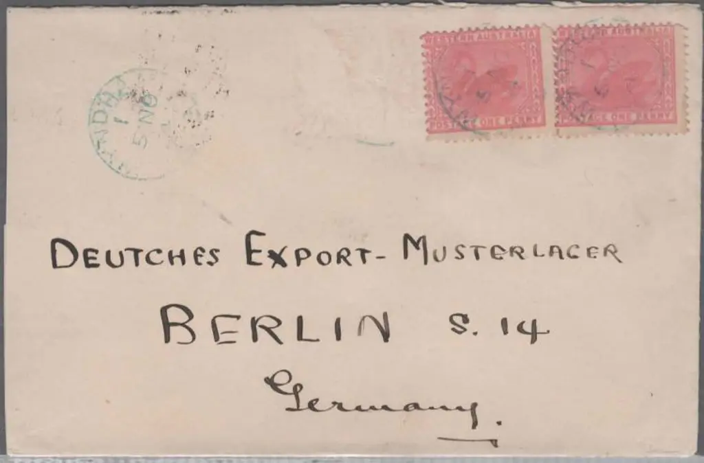 1904 (5th Nov) 1d swan pair on cover tied by ... Image 1++