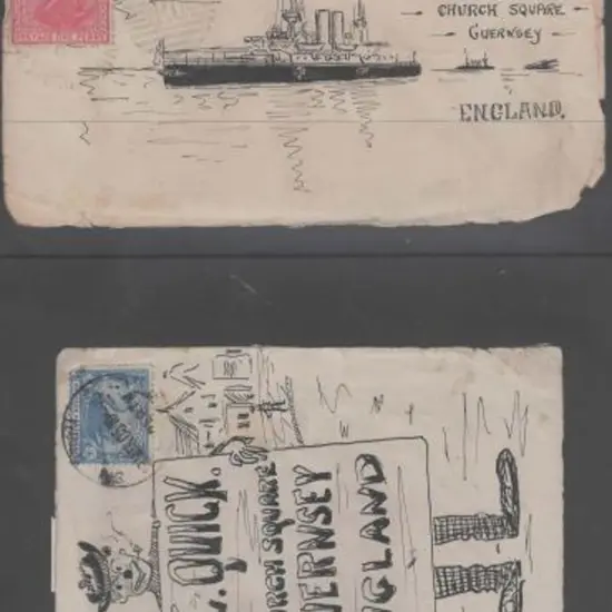 1905/10 Leo Quick unsigned pen & ink illustrated ...