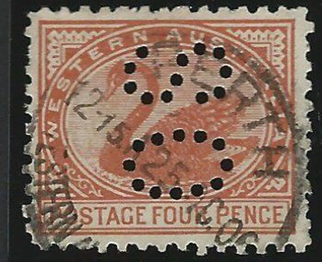 1905/12 4d brown swan, Crown over A wmk, perf. 11 ... Image 1++
