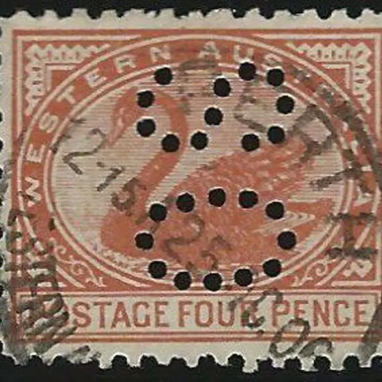 1905/12 4d brown swan, Crown over A wmk, perf. 11 ...