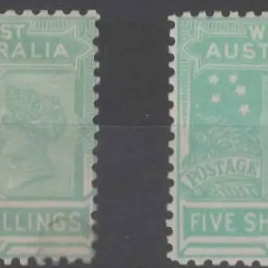 1907 5/- pale emerald green Die I & emerald green ...