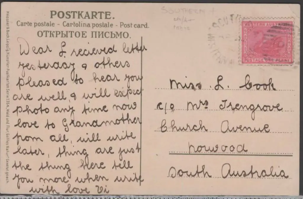 1908 (23rd April) Colour postcard with Southern ... Image 1++