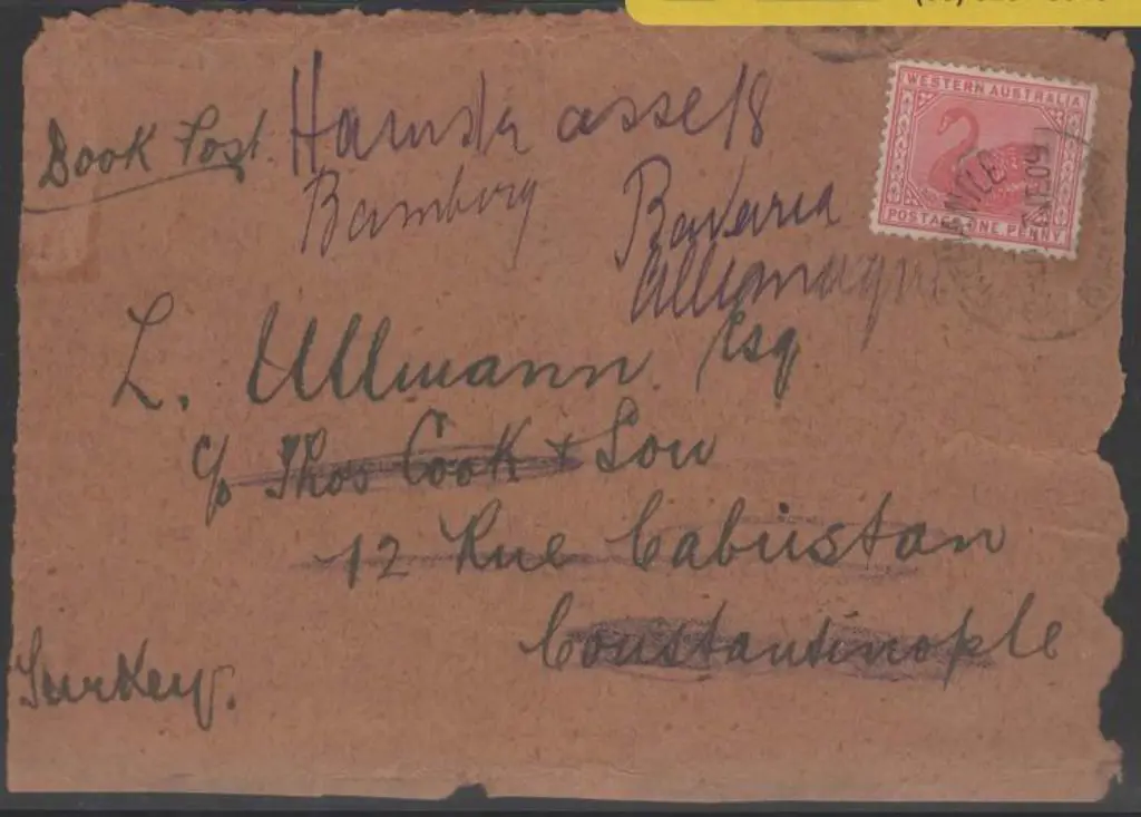 1909 (7th June) 1d swan tied by Fremantle cds on ... Image 1++