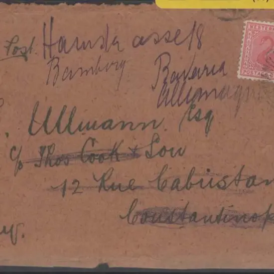 1909 (7th June) 1d swan tied by Fremantle cds on ...