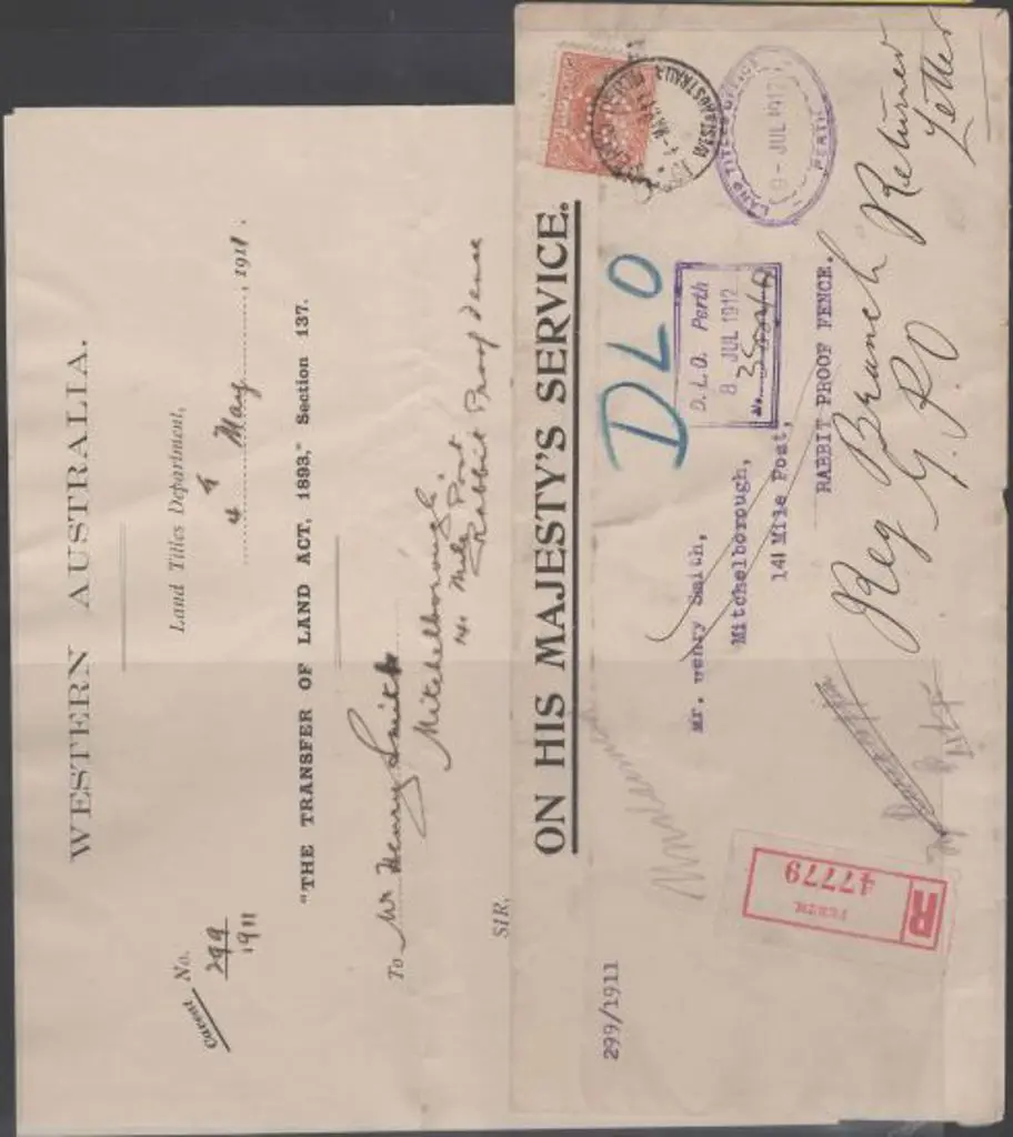 1911 (4th May) OHMS Perth registered long env ... Image 1++