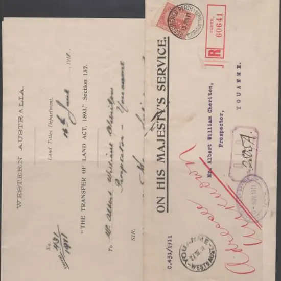 1911 (19th June) Perth registered long OHMS Land ...
