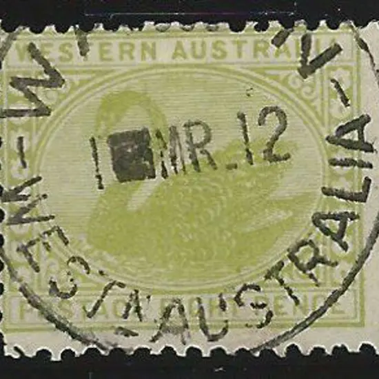 1912 8d apple-green swan, perf. 12½ x 12 with ...