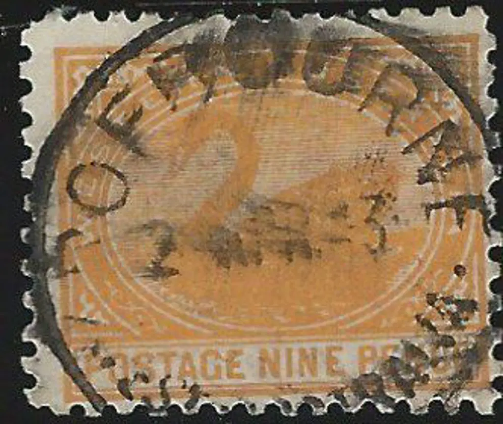 1912 9d yellow-orange swan, Crown over A wmk, ... Image 1++