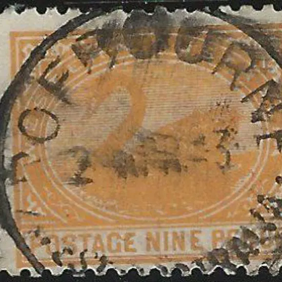 1912 9d yellow-orange swan, Crown over A wmk, ...