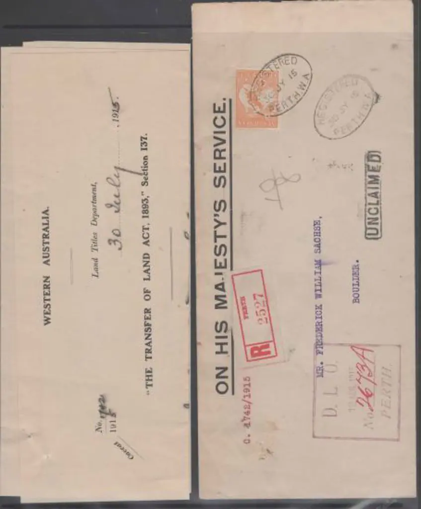 1915 (30th July) OHMS Registered Land Titles ... Image 1++