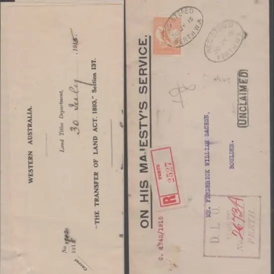 1915 (30th July) OHMS Registered Land Titles ...