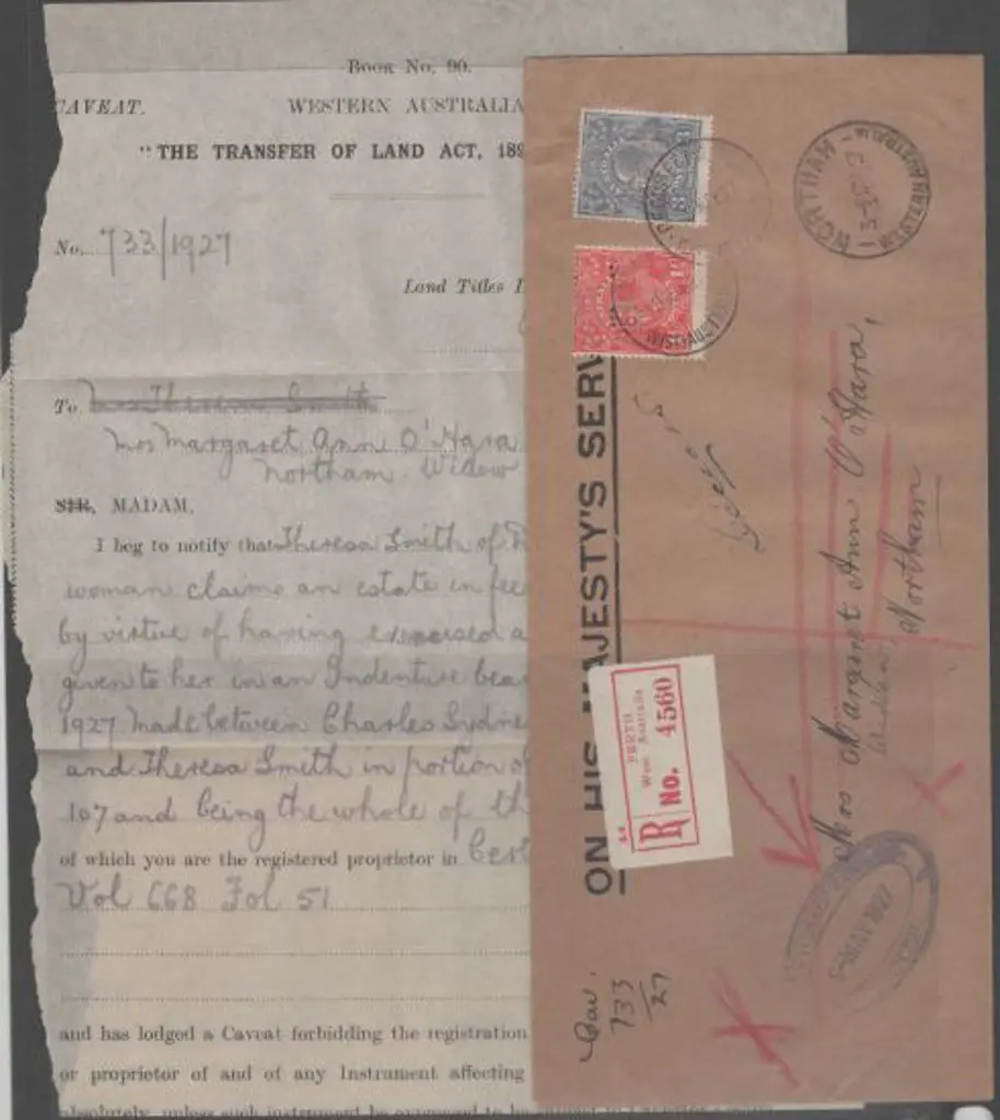 1927 (9th May) OHMS Perth registered long env to ... Image 1++
