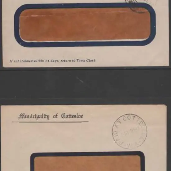 1936 Municipality of Cottesloe window envs with ...