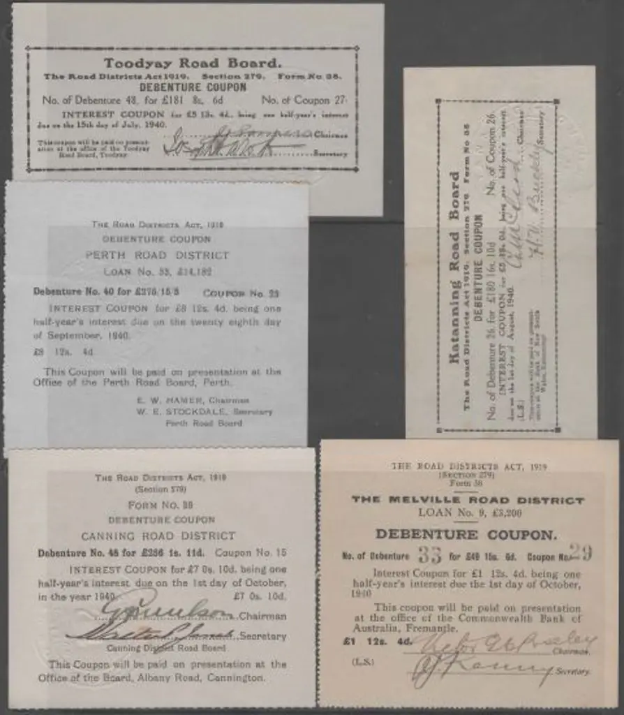 1940 Local Government Debenture coupons for ... Image 1++