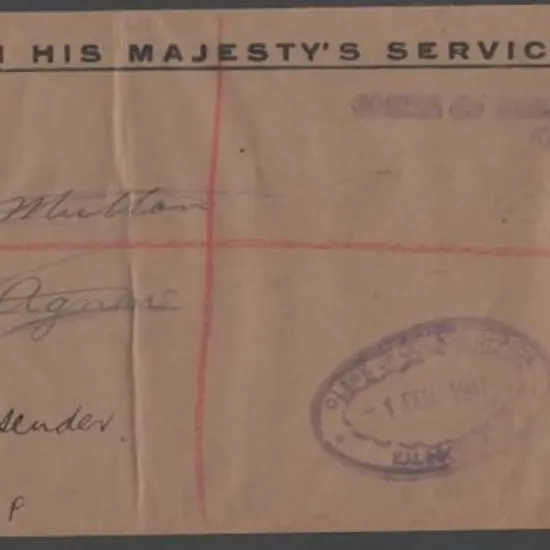 1941 (15th Oct) OHMS Kalgoorlie Registered long ...
