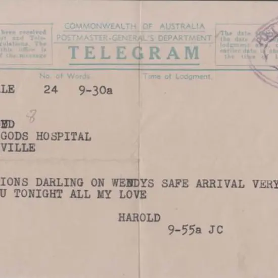 1947 (26th May) Telegram with Post & Telegraph ...