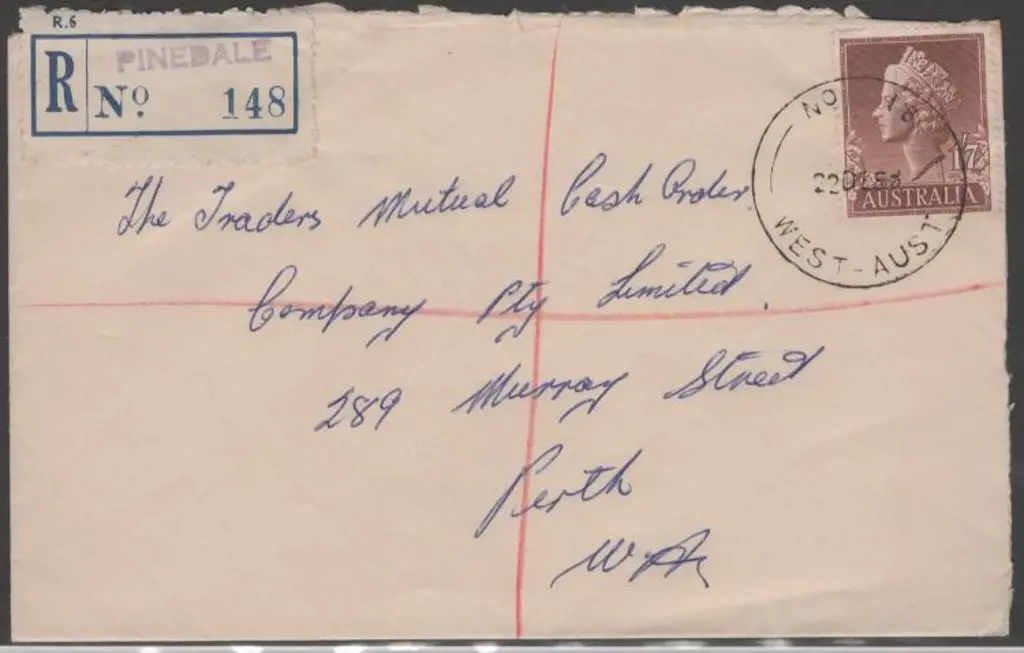 1953 (22nd Dec) Registered cover with 1/7d QEII ... Image 1++