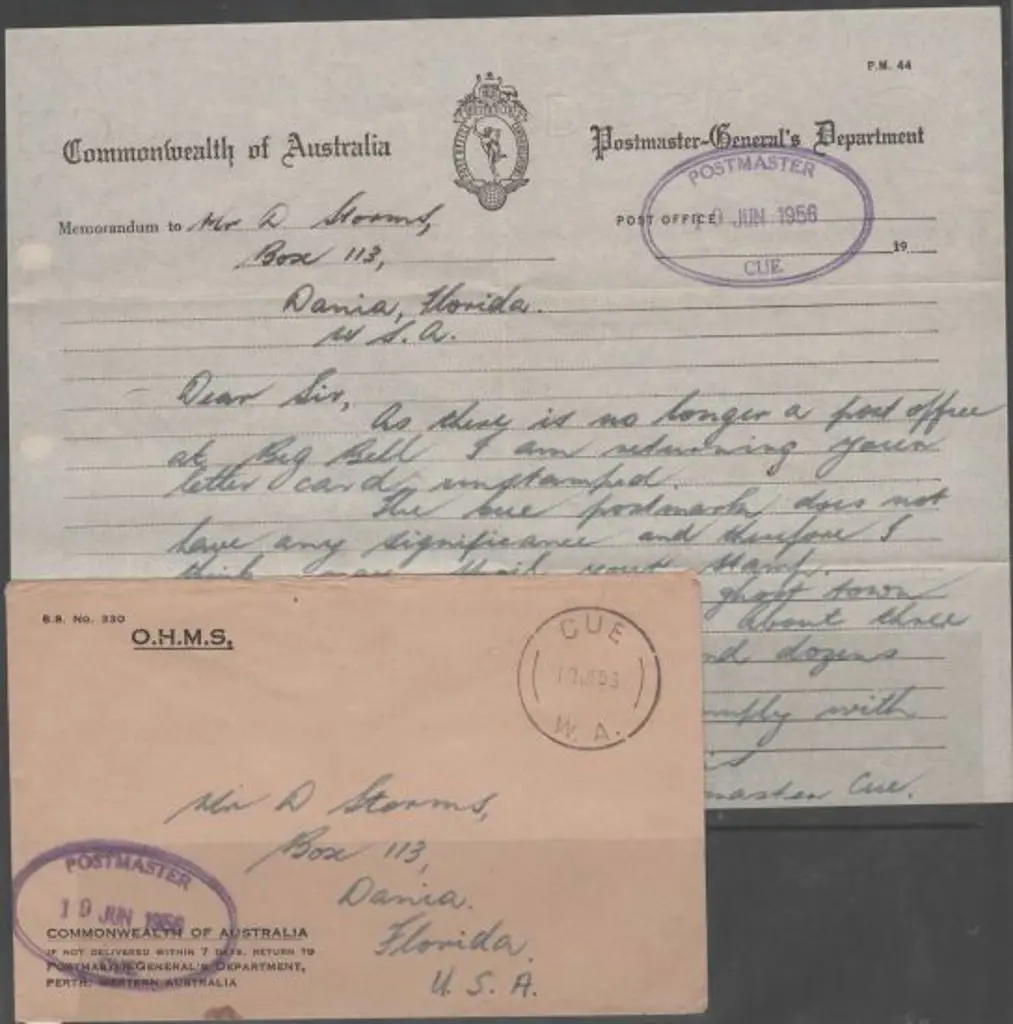 1956 (19th June) OHMS env with Cue cds & ... Image 1++