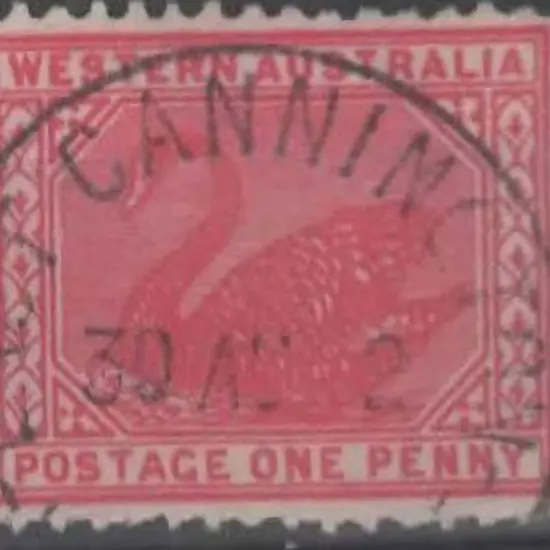 East Cannington B27 cancel on 1d red swan dated 30 ...