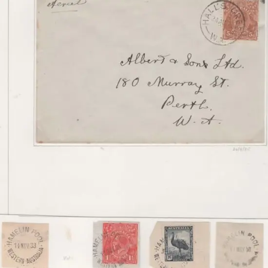 Hall's Creek bold & neat cancel tying 5d KGV to ...