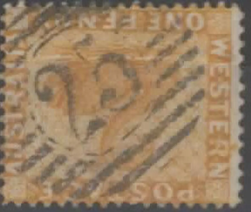 Lockeville 12 Bar 25 on 1d yellow-ochre swan. ... Image 1++