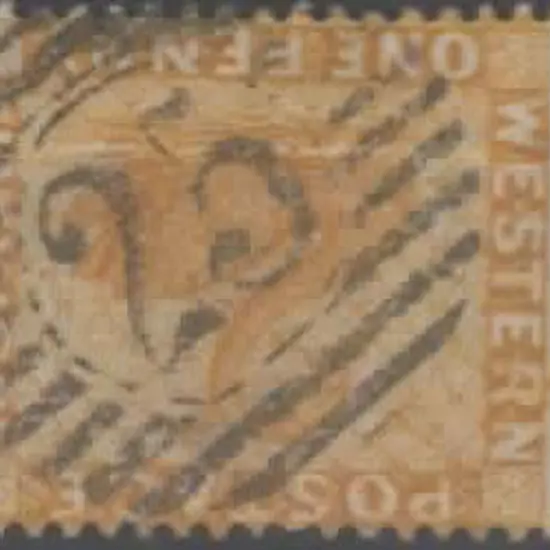Lockeville 12 Bar 25 on 1d yellow-ochre swan. ...