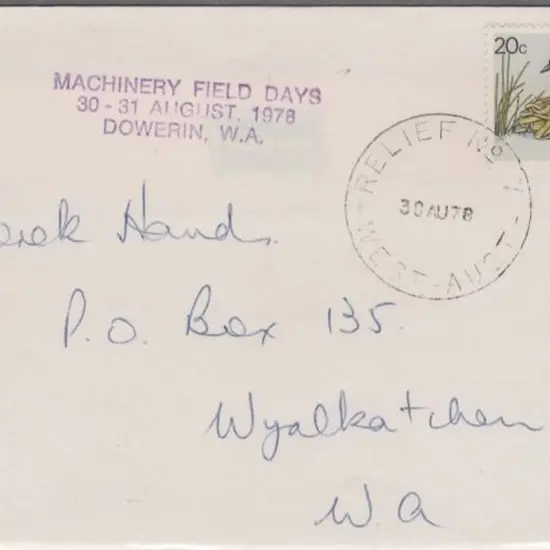 Relief No. 7 dated 30 AU 78 on env with "MACHINERY ...
