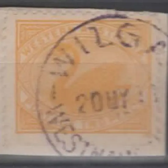 Wilga D26-b in violet on 2d yellow swan on piece. ...