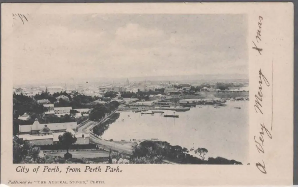 "City of Perth, from Perth Park." Austral Stores ... Image 1++