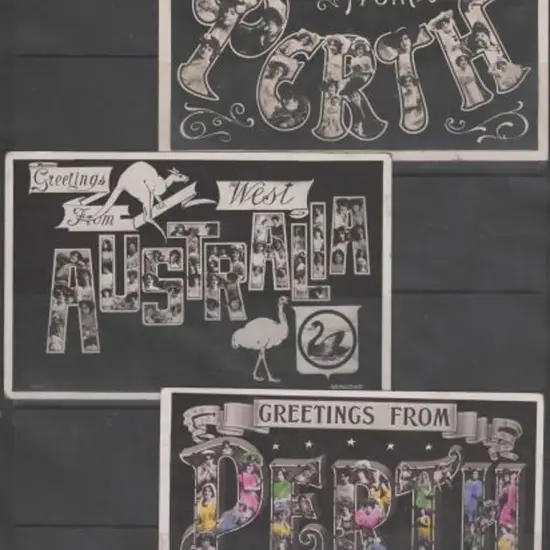 "Greetings from Perth" 3 different cards with a ...