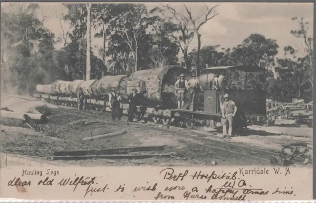 "Hauling Logs Karridale, WA" Foy & Gibson b&w ... Image 1++