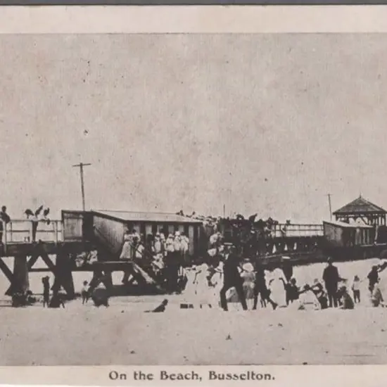 "On the Beach, Busselton." P.S. Bignell b&w card ...