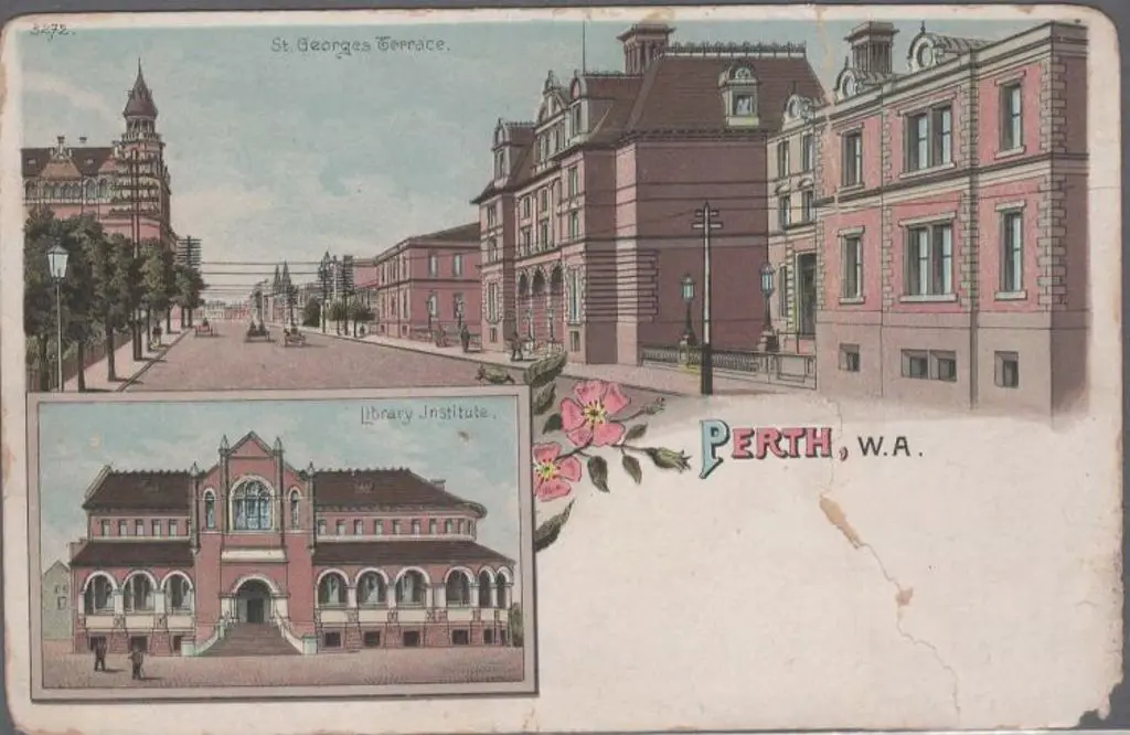 "Perth, WA. St Georges Tce & Library Institute". ... Image 1++