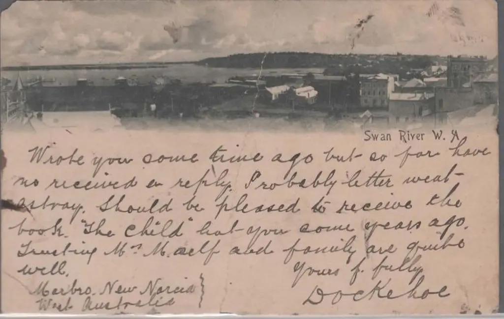 "Swan River W.A." Roy & Gibson undivided back b&w ... Image 1++