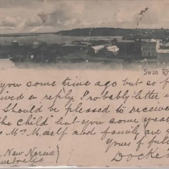 "Swan River W.A." Roy & Gibson undivided back b&w ...