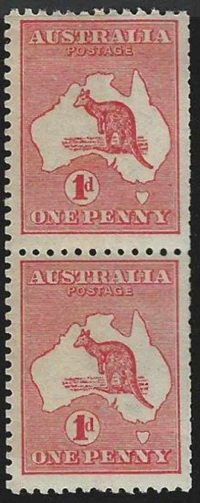 1913 1st wmk 1d red Die I coil pair. MUH/MLH. ACSC ... Image 1++